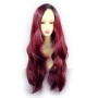 Wiwigs ® Gorgeous Long Wavy Wig Burgundy & Off Black Dip-Dye Ombre Hair UK