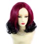 Wiwigs ® Pretty Short Wavy Bob Style Wig Light Wine Red & Off Black Dip-Dye Ombre Hair UK