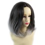 Wiwigs ® Lovely Medium Bob Style Wig Grey & Medium Brown Dip-Dye Ombre Hair UK