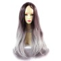 Wiwigs ® fabulous long straight wig grey dark auburn dip dye ombre hair uk
