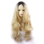Wiwigs ® Gorgeous Long Wavy Wig Light Golden Blonde & Dark Brown Dip-Dye Ombre Hair UK