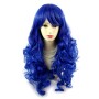 Wiwigs ® Romantic Long Curly Wig Blue & Dark Blue Dip-Dye Ombre Hair UK