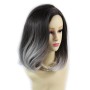 Wiwigs ® Wonderful Medium Bob Style Wig Grey & Medium Brown Dip-Dye Ombre Hair UK