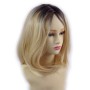 Wiwigs ® Wonderful Medium Bob Style Wig Light Golden Blonde & Dark Brown Dip-Dye Ombre Hair UK