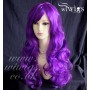 Sexy Beautiful Heat Resistant Purple Long Curly Cosplay Ladies Wigs UK