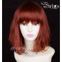 Classic Soft Copper Red Ladies Wigs skin top Medium wig UK