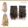 Half head 1 Piece clip In Curly Medium Brown Hair Extensions UK