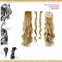 Wrap Around Clip In Pony Curly Strawberry Blonde Light Blonde Highlights Hair Extension UK