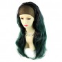 AMAZING Black Brown & Green Long 3/4 Fall Wig Hairpiece Wavy Dip-Dye Ombre hair from WIWIGS UK