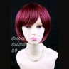 Classy Short Bob Skin Top Burgundy Red mix Lady Wig UK 1239