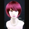 Classy Short Bob Skin Top Burgundy Red mix Lady Wig UK 1239